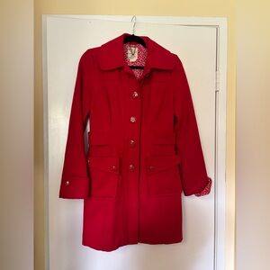 Tulle Vibrant Red Trench Coat